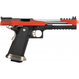 WE Tech 1911 Hi-Capa T-Rex Competition Gas Blowback Airsoft Pistol w/ Top Vent - RED / SILVER