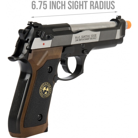 WE Tech M9 Samurai Edge Biohazard Gas Blowback Airsoft Pistol [Full/Semi Auto] - BLACK/BROWN/SILVER