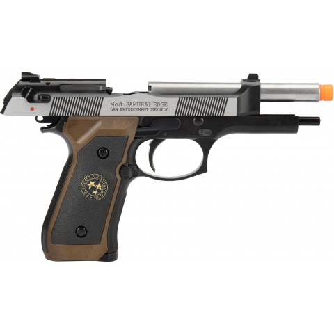WE Tech M9 Samurai Edge Biohazard Gas Blowback Airsoft Pistol [Full/Semi Auto] - BLACK/BROWN/SILVER