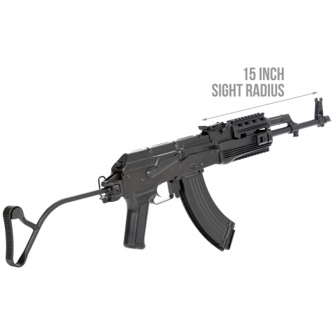 LCT Airsoft TIMS AK47 AEG Rifle w/ Folding Wire Stock - BLACK