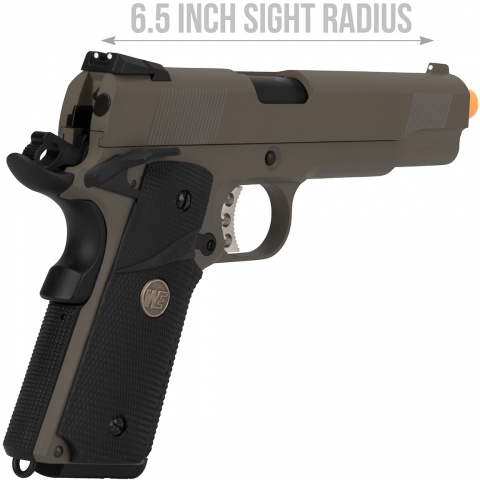 WE Tech 1911 Full Metal MEU Airsoft Gas Blowback Pistol - OD
