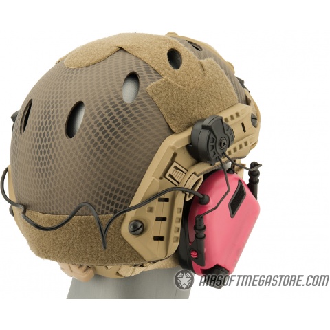 Earmor M32H MOD3 Tactical Communication Hearing Protector for FAST Helmet - PINK
