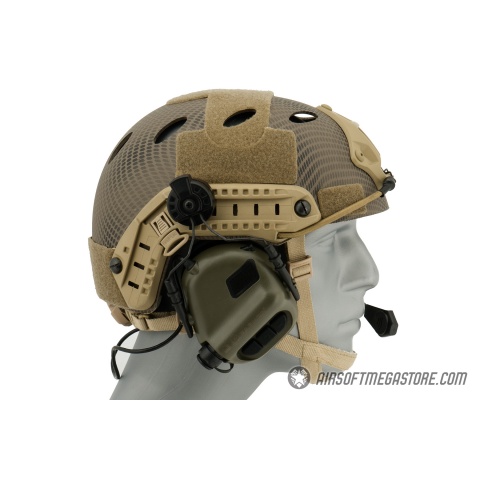 Earmor M32H MOD3 Tactical Communication Hearing Protector for FAST Helmet - FOLIAGE GREEN
