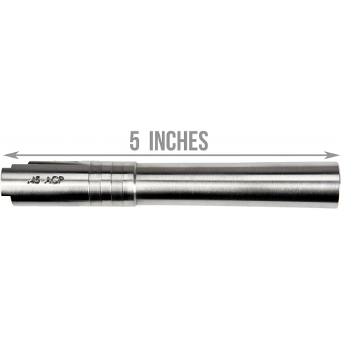 COWCOW Bull Style Threaded Outer Barrel for TM Hi-Capa 5.1 Pistols - SILVER