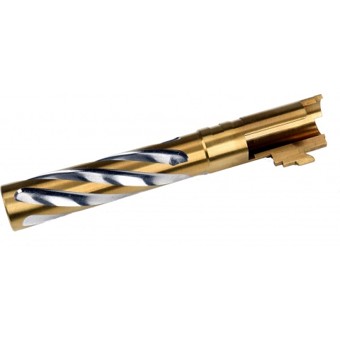 COWCOW Tornado Style Threaded Outer Barrel for TM Hi-Capa 5.1 GBB Pistols - GOLD