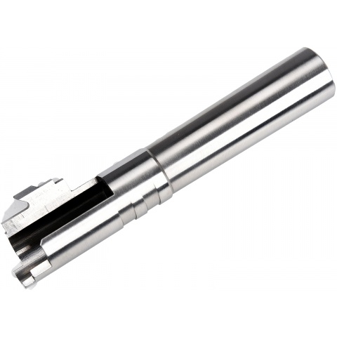 COWCOW Bull Style Threaded Outer Barrel for TM Hi-Capa 4.3 GBB Pistols - SILVER