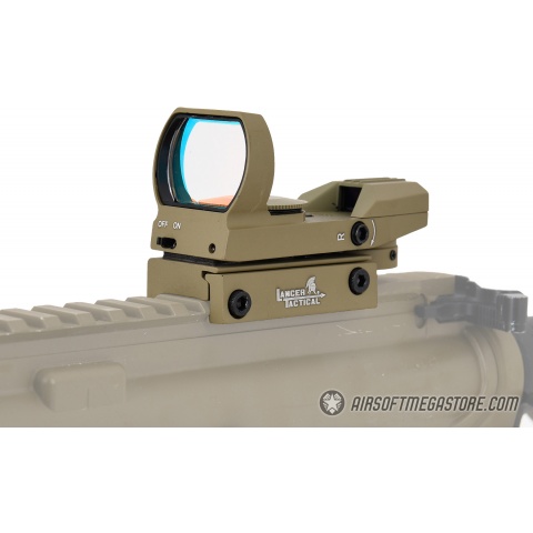 Lancer Tactical 4 Reticle Red Control Reflex Sight - TAN