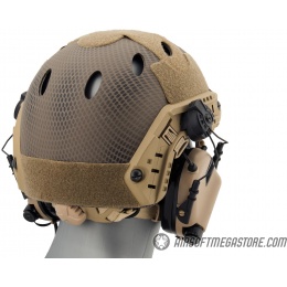 Earmor M32H MOD3 Tactical Communication Hearing Protector for FAST Helmet - TAN