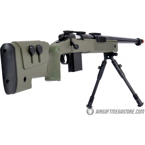 Wellfire MB4416 M40A3 Bolt Action Sniper Rifle w/ Bipod - OD GREEN