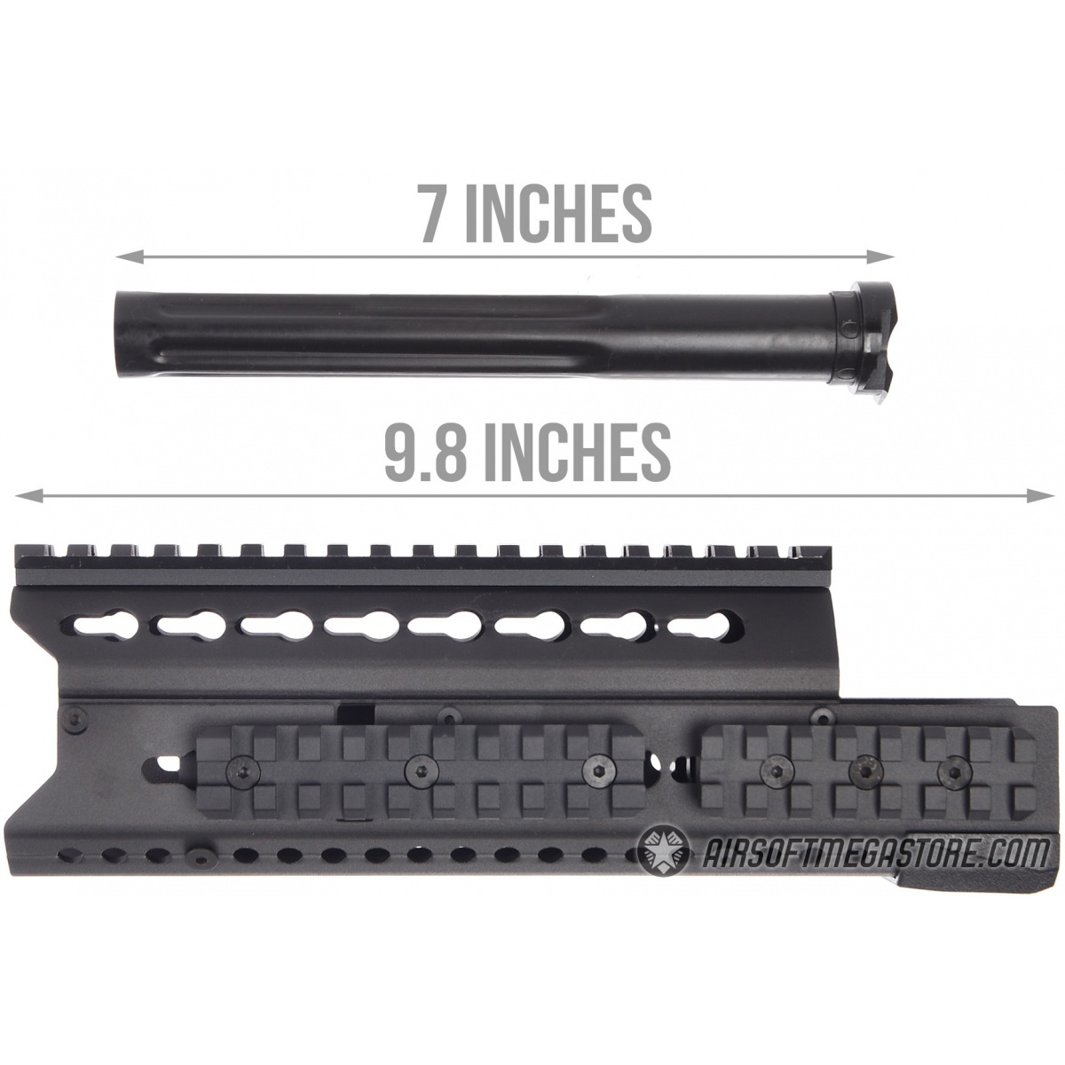 LCT Airsoft 9.5 Inch AK KeyMod Handguard Rail BLACK Airsoft Megastore