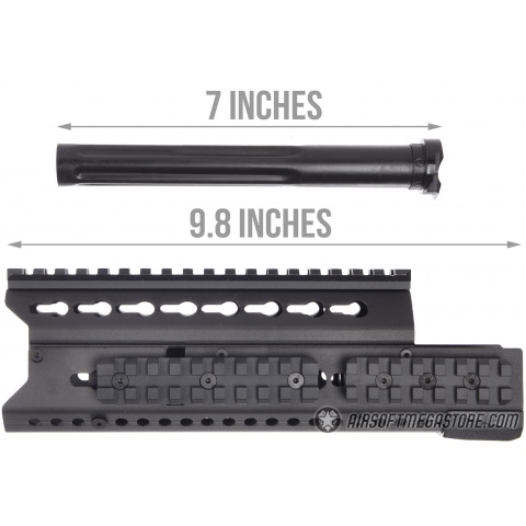 LCT Airsoft 9.5 Inch AK KeyMod Handguard Rail - BLACK