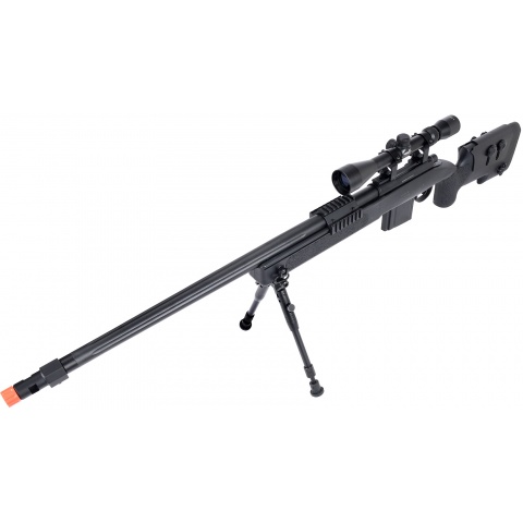WellFire MB4416 M40A3 Bolt Action Sniper Rifle w/ Scope & Bipod - BLACK