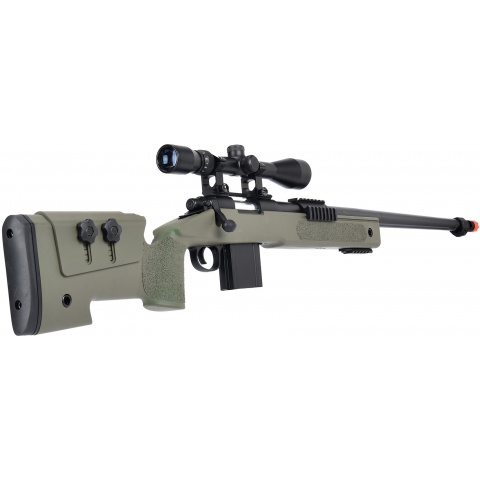 WellFire MB4416 M40A3 Bolt Action Sniper Rifle w/ Scope - OD GREEN