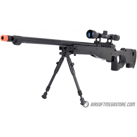 WellFire MB15 L96 Bolt Action Airsoft Sniper Rifle w/ Scope & Bipod - BLACK