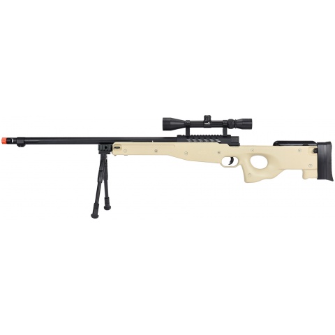 WellFire MB15 L96 Bolt Action Airsoft Sniper Rifle w/ Scope & Bipod - TAN