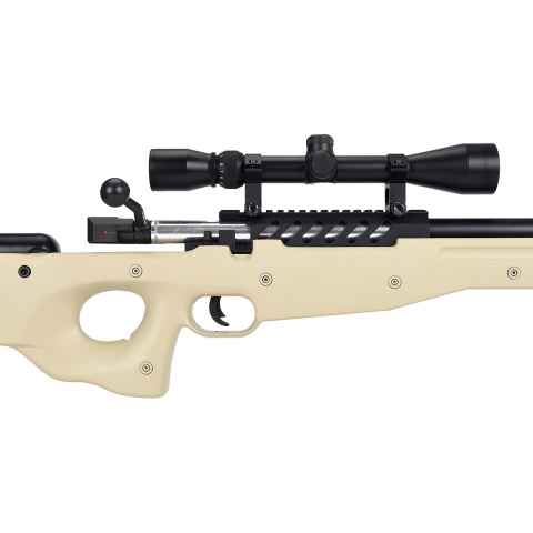 WellFire MB15 L96 Bolt Action Airsoft Sniper Rifle w/ Scope & Bipod - TAN
