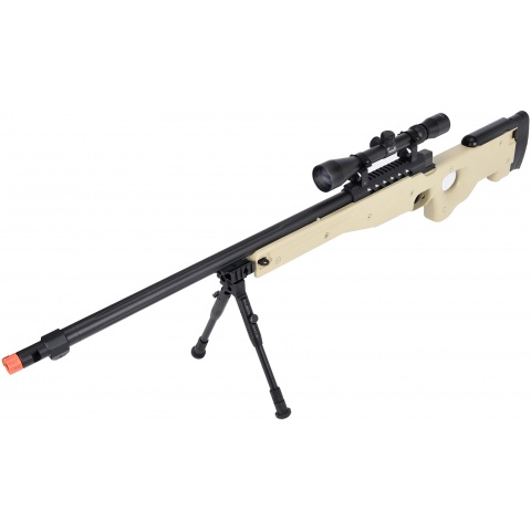 WellFire MB15 L96 Bolt Action Airsoft Sniper Rifle w/ Scope & Bipod - TAN