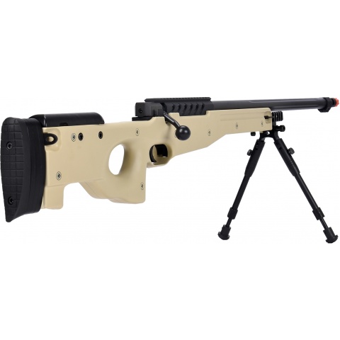 WellFire MB15 L96 Bolt Action Airsoft Sniper Rifle w/ Bipod - TAN