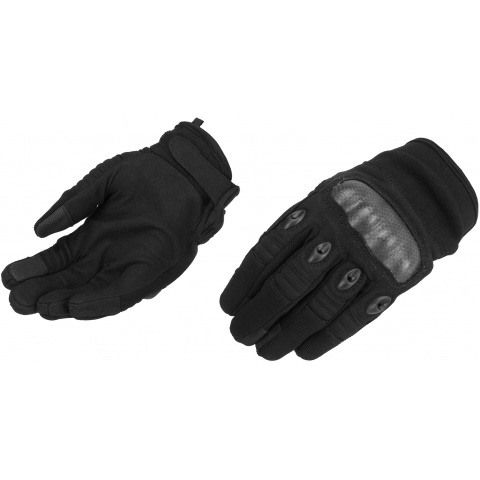 Lancer Tactical Kevlar Airsoft Tactical Hard Knuckle Gloves [MED] - BLACK