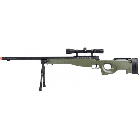 WellFire MB15 L96 Bolt Action Airsoft Sniper Rifle w/ Scope & Bipod - OD GREEN
