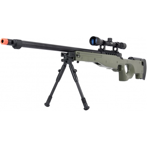 WellFire MB15 L96 Bolt Action Airsoft Sniper Rifle w/ Scope & Bipod - OD GREEN