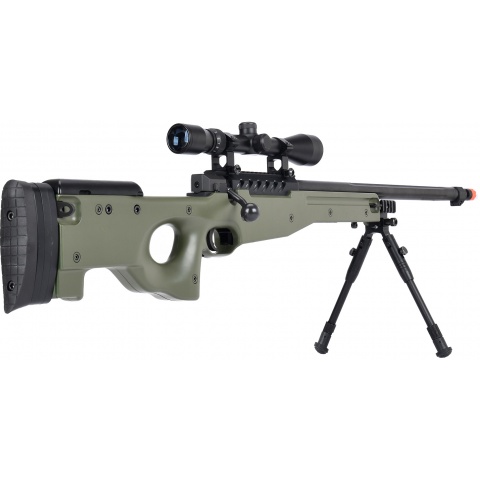 WellFire MB15 L96 Bolt Action Airsoft Sniper Rifle w/ Scope & Bipod - OD GREEN