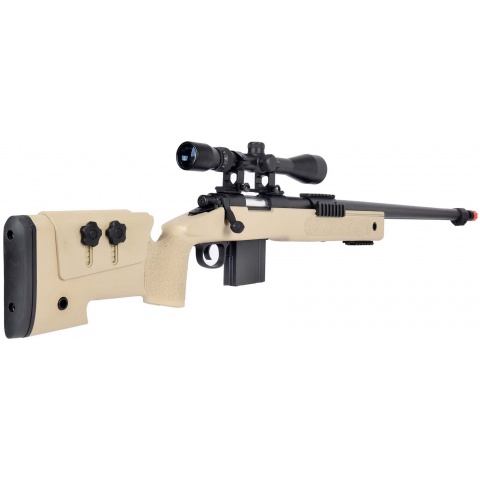 WellFire MB4416 M40A3 Bolt Action Sniper Rifle w/ Scope - TAN
