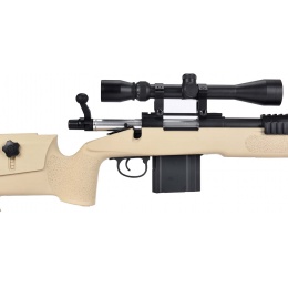 WellFire MB4416 M40A3 Bolt Action Sniper Rifle w/ Scope & Bipod - TAN