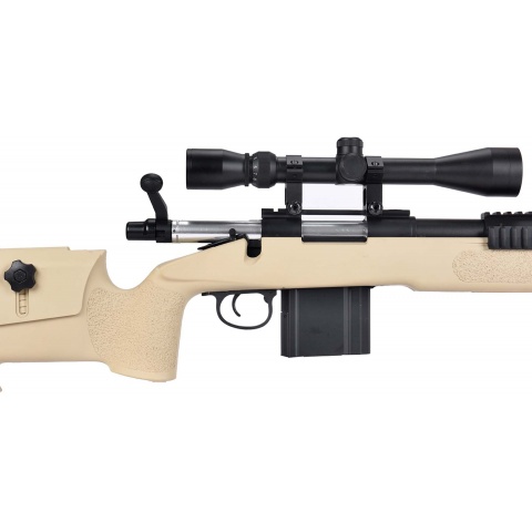 WellFire MB4416 M40A3 Bolt Action Sniper Rifle w/ Scope & Bipod - TAN