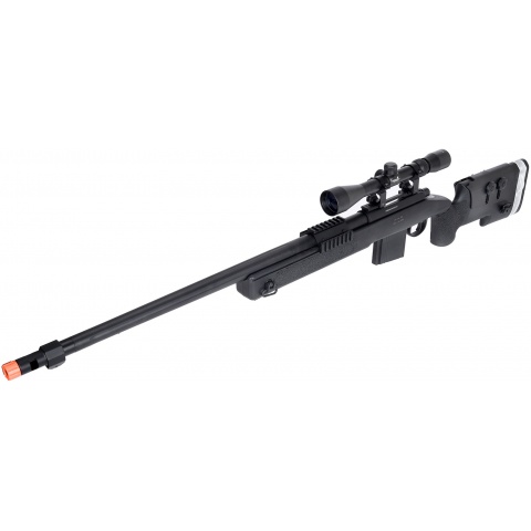 WellFire MB4417 M40A3 Bolt Action Airsoft Sniper Rifle w/ Scope - BLACK