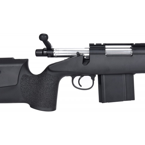 WellFire MB4417 M40A3 Bolt Action Airsoft Sniper Rifle w/ Bipod - BLACK