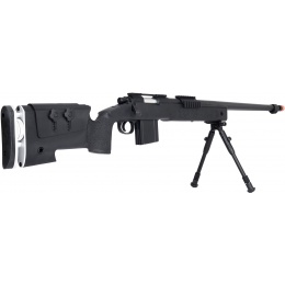 WellFire MB4417 M40A3 Bolt Action Airsoft Sniper Rifle w/ Bipod - BLACK