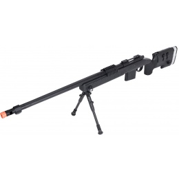 WellFire MB4417 M40A3 Bolt Action Airsoft Sniper Rifle w/ Bipod - BLACK
