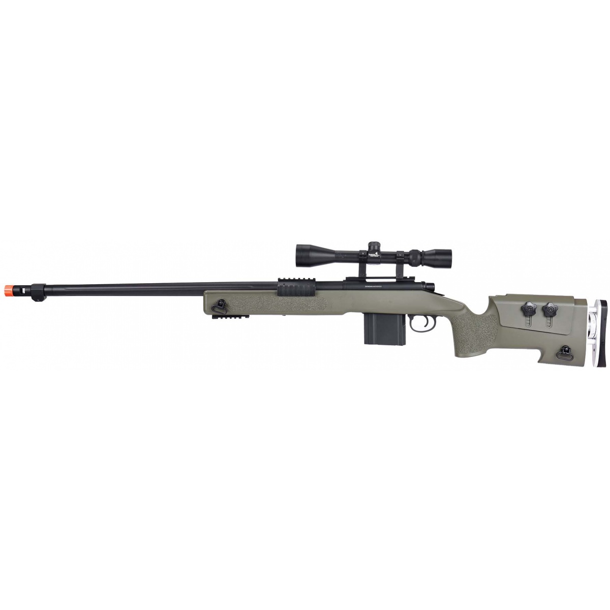 WellFire MB4417 M40A3 Bolt Action Airsoft Sniper Rifle w/ Scope OD