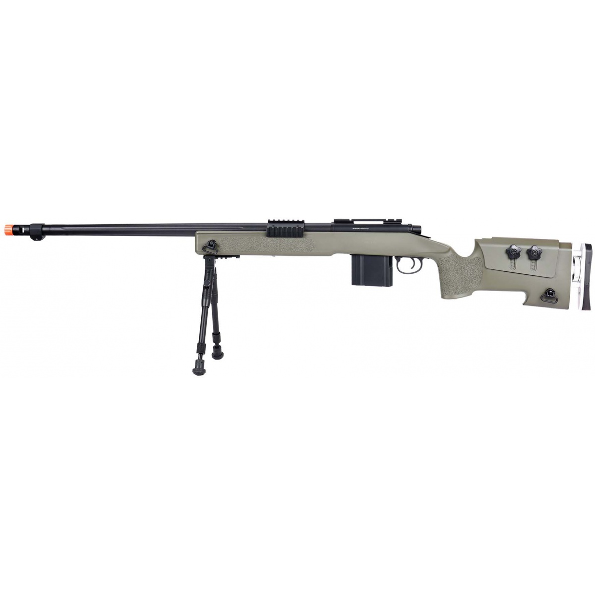 WellFire MB4417 M40A3 Bolt Action Airsoft Sniper Rifle w/ Bipod OD