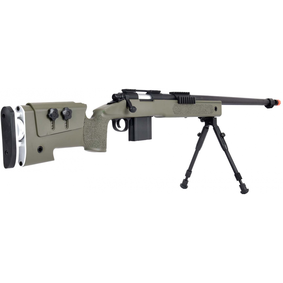WellFire MB4417 M40A3 Bolt Action Airsoft Sniper Rifle w/ Bipod OD