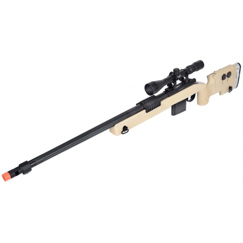 WellFire MB4417 M40A3 Bolt Action Airsoft Sniper Rifle w/ Scope - TAN