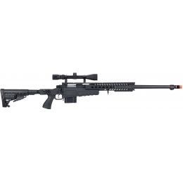 WellFire MB4418-1 Bolt Action Airsoft Sniper Rifle w/ Scope - BLACK