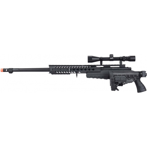 WellFire MB4418-1 Bolt Action Airsoft Sniper Rifle w/ Scope - BLACK