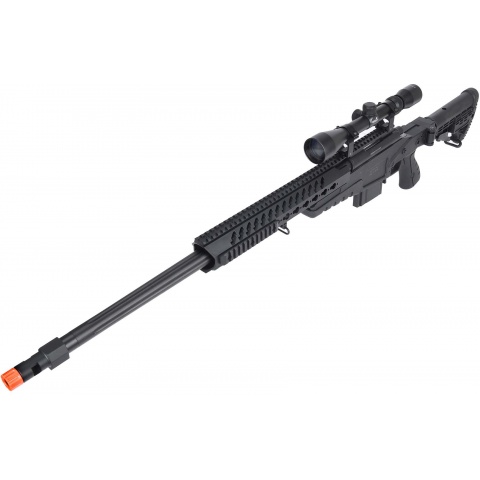 WellFire MB4418-1 Bolt Action Airsoft Sniper Rifle w/ Scope - BLACK