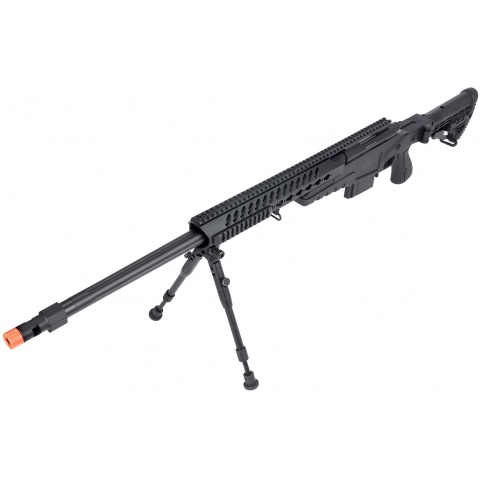 WellFire MB4418-1 Bolt Action Airsoft Sniper Rifle w/ Bipod - BLACK