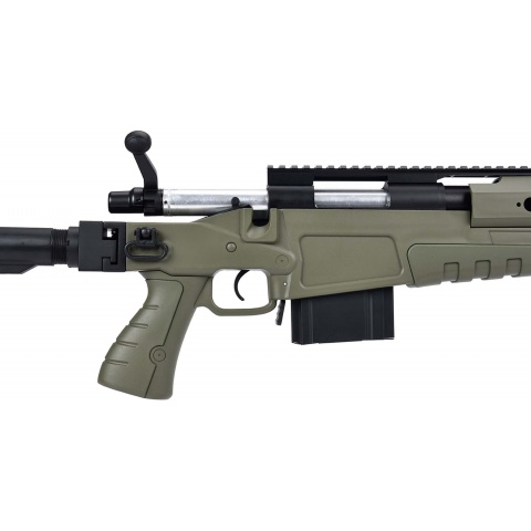 WellFire MB4418-1 Bolt Action Airsoft Sniper Rifle w/ Bipod - OD GREEN