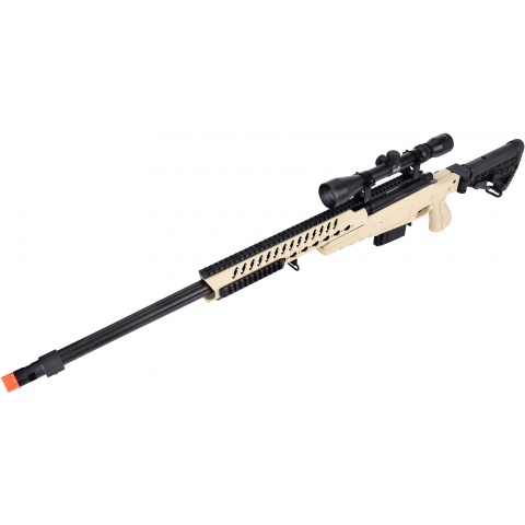 WellFire MB4418-1 Bolt Action Airsoft Sniper Rifle w/ Scope - TAN