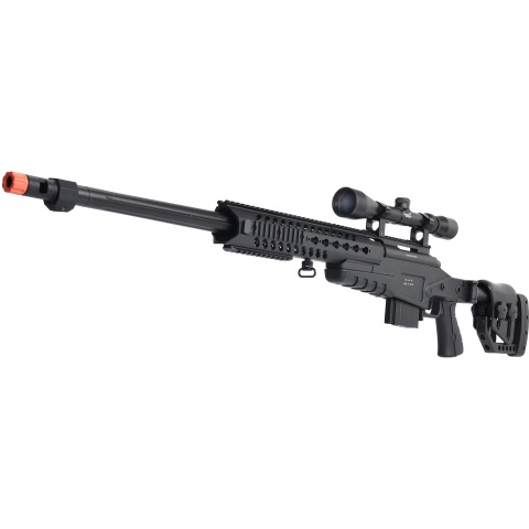 WellFire MB4418-2 Bolt Action Airsoft Sniper Rifle w/ Scope - BLACK