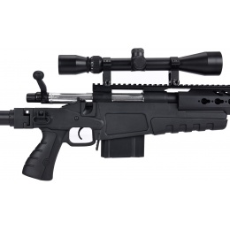 WellFire MB4418-2 Bolt Action Airsoft Sniper Rifle w/ Scope & Bipod - BLACK
