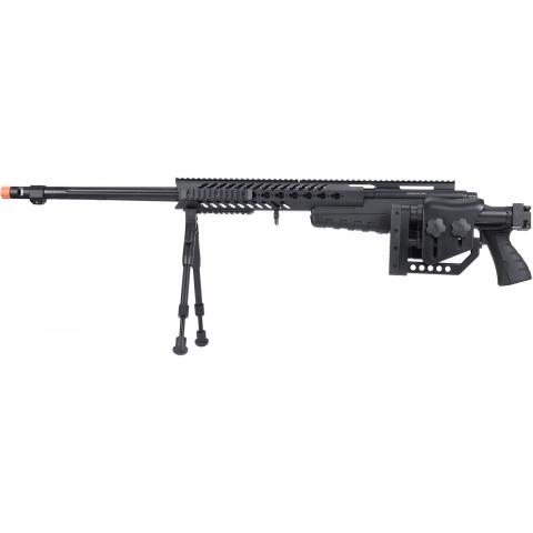 WellFire MB4418-2 Bolt Action Airsoft Sniper Rifle w/ Bipod - BLACK