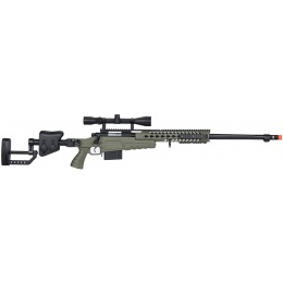 WellFire MB4418-2 Bolt Action Airsoft Sniper Rifle w/ Scope - OD GREEN