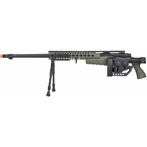 WellFire MB4418-2 Bolt Action Airsoft Sniper Rifle w/ Bipod - OD GREEN