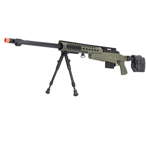 WellFire MB4418-2 Bolt Action Airsoft Sniper Rifle w/ Bipod - OD GREEN