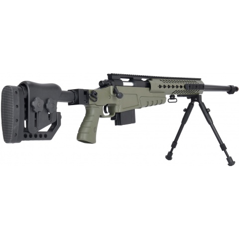WellFire MB4418-2 Bolt Action Airsoft Sniper Rifle w/ Bipod - OD GREEN